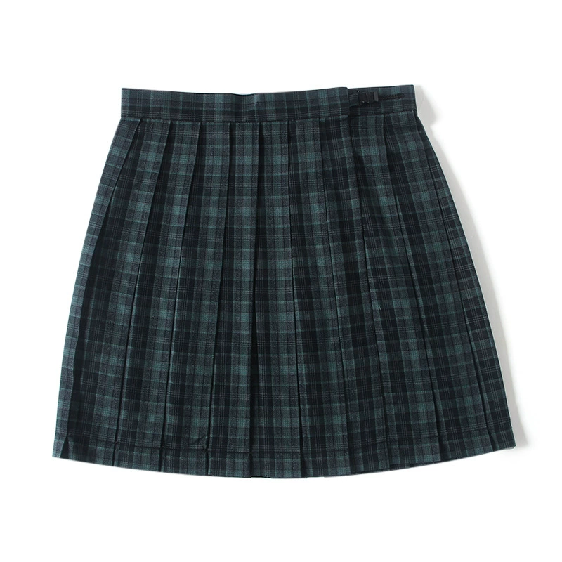 Юбка униформы JK Плиссированная юбка в клетку длиной до студента в японском стиле Сложенная юбка Морская и Taggilded Юбка Школьная форма Юбка