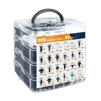 800PCs boxed buckle 845PCs car buckle boxed universal buckle plastic rivet boxed car buckle (Cab and accessories) - 800pcs-bare-box-813g5747-33cm-pack-18-boxes