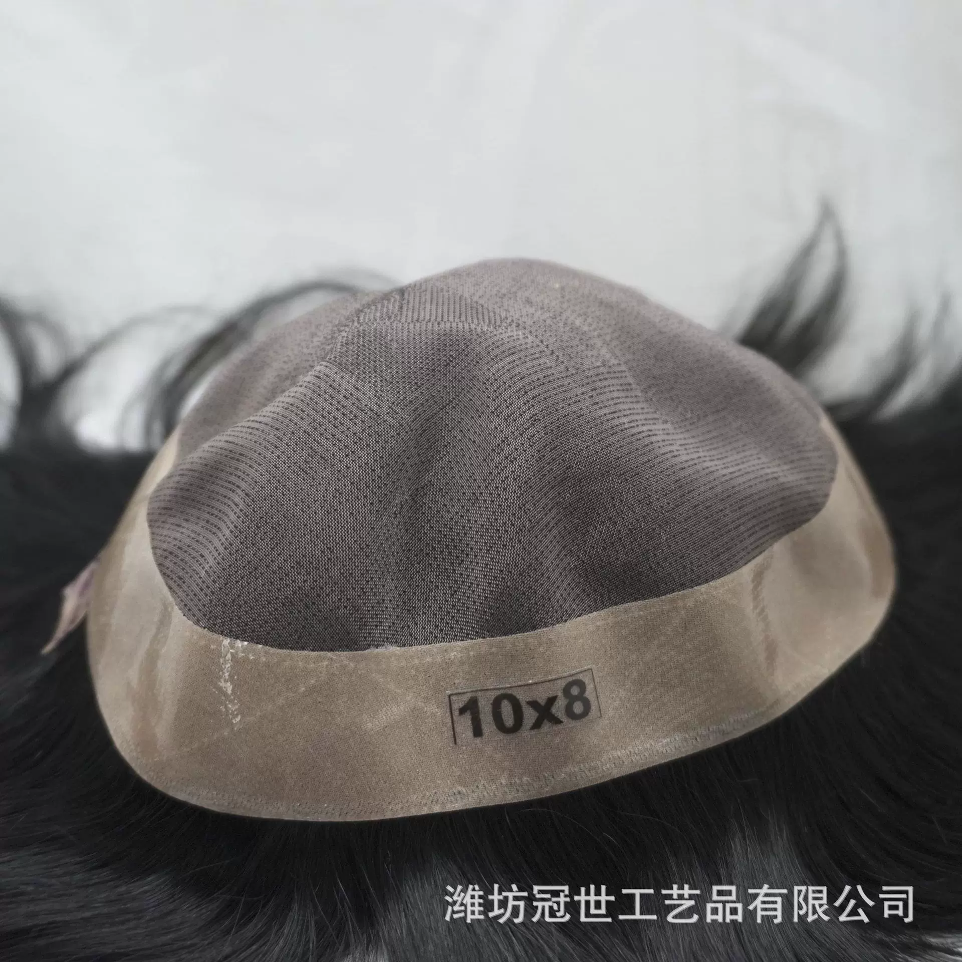 男士发块孟加拉钩外贸款mono1#黑色8x10英寸全手织男士假发补发块