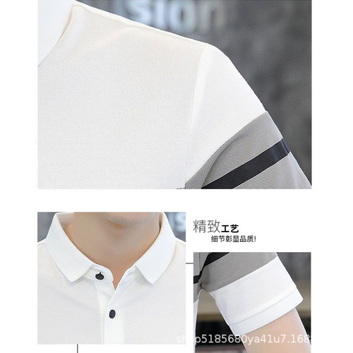 Modal short-sleeved t-shirt men's polo shirt black dirt-resistant ice silk ice feeling clothes fashion brand summer work T-shirt