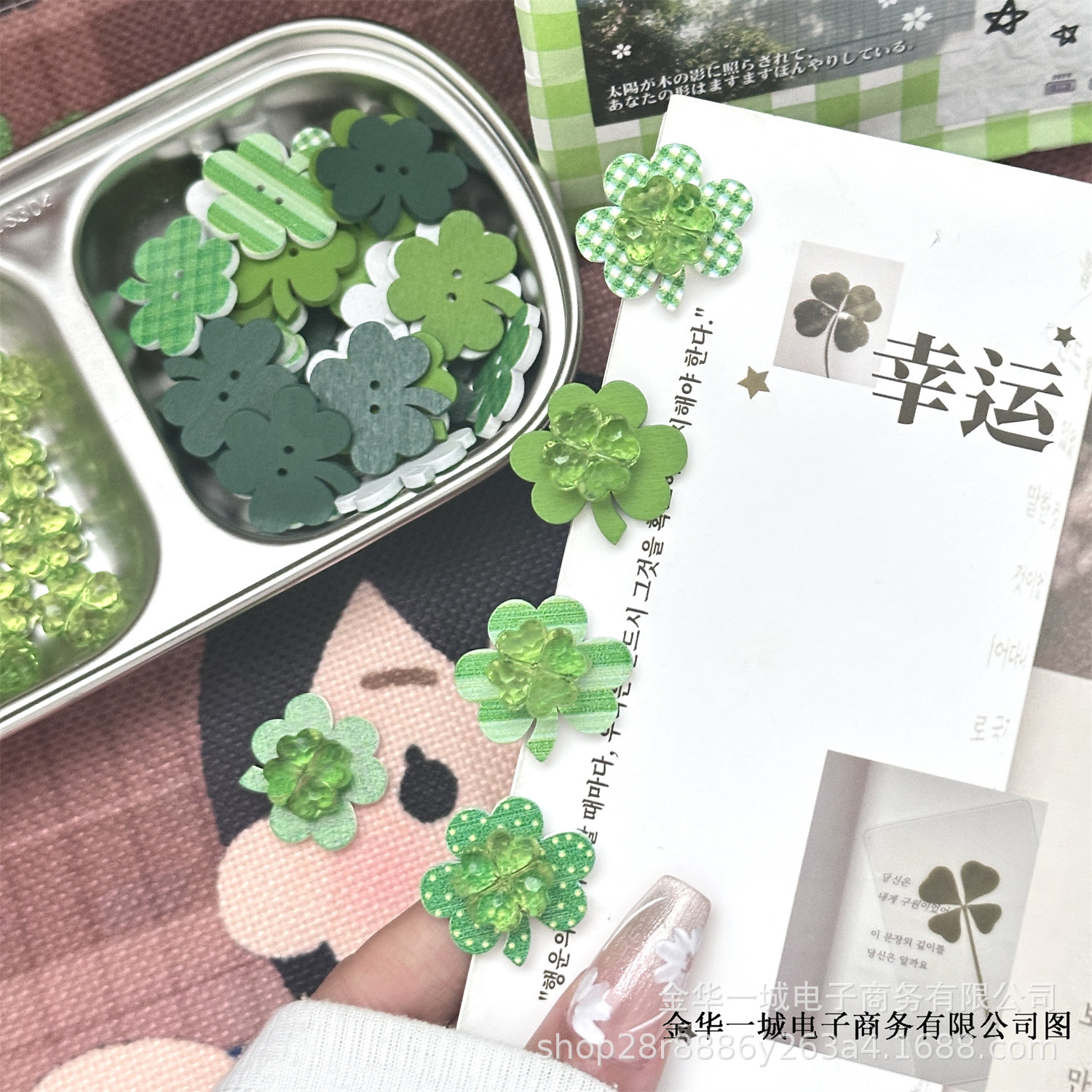 Ins trébol de cuatro hojas serie material accesorios de resina cinta de hoja de madera libro de bricolaje decoración de regalo tarjeta material de embalaje