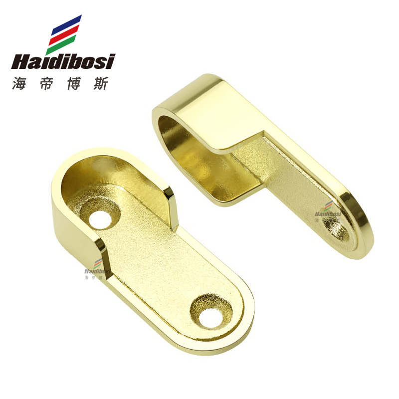 Factory Wholesale Household Wardrobe Accessories Oval Clothes Hanging Rod Simple Alloy Flange Seat Furniture Hardware Combination Clothes Holder