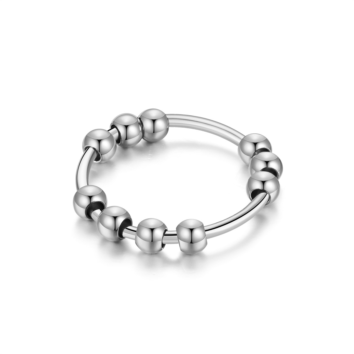 11g Weight Anxiety Ring Classification 11, 6 Ring Size Daily, Festival Occasion Stainless Steel Material Geometric Pattern Unisex Gender Plating Design Fashion Style Fashion Geometric Stainless Steel Rings Plating Stainless Steel Rings 1
