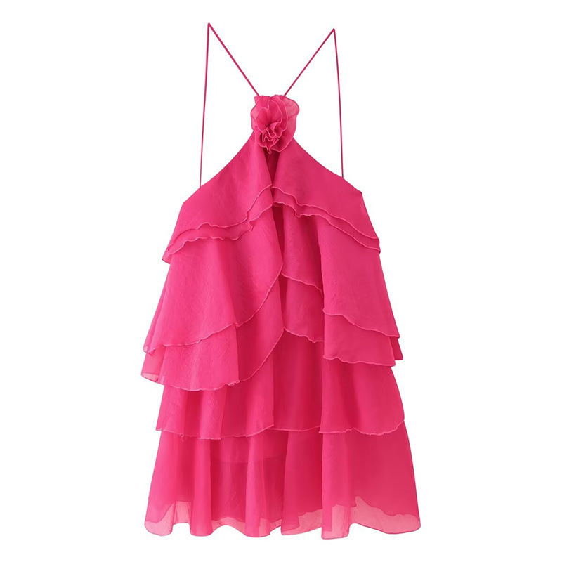 ヨーロッパとアメリカのファッション婦人服の卸売 2025 夏の新しいファッション気質ホルターネックドレス|undefined
