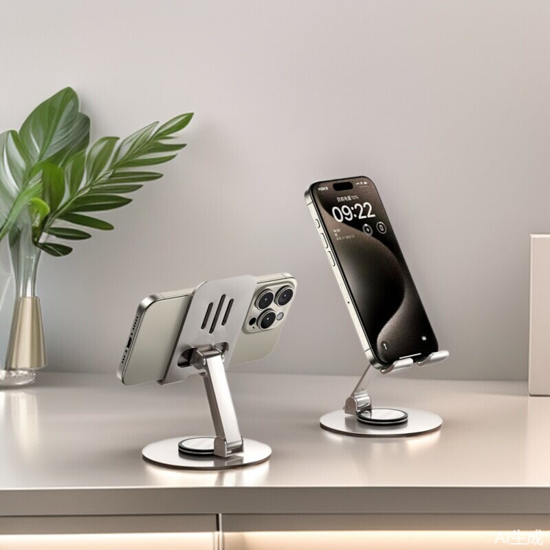 Universal Stand for Mobile Phones and Tablets, Suitable for Apple and Huawei, All-Metal, Freely Rotatable, Extendable, Foldable, Adjustable Stand for Tablet 36