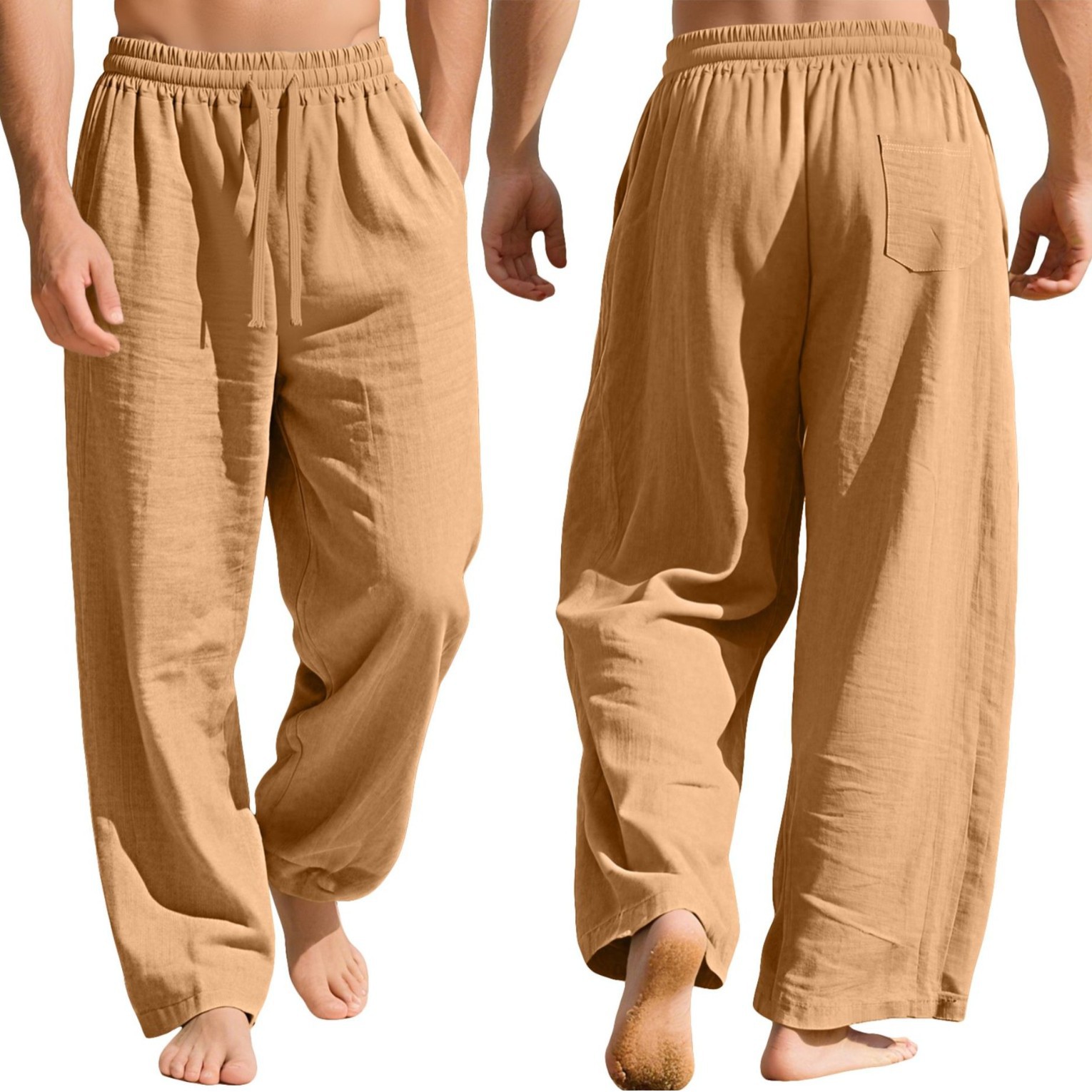 Transfronterizo TK Amazon spot nuevo otoño hombre europeo y americano de color sólido suelto rápido algodón seco rectas pantalones casuales