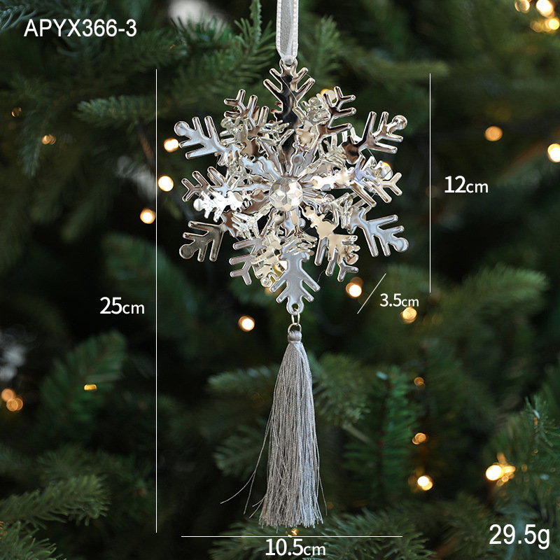 クロスボーダーゴールド鉄スノーフレークペンダント鉄光沢のある中空クリスマスツリーペンダント装飾アレンジメントペンダント卸売|undefined