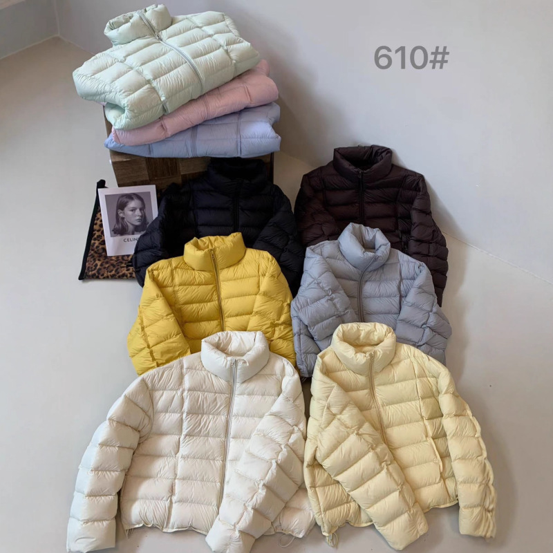 Women's Short down Jacket 2025 Winter New Korean Original Casual Loose Stand Collar 90% White Duck down Coat Trendy
