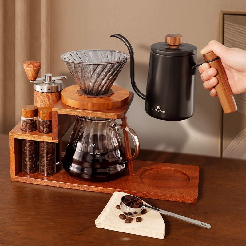 Hand-Brewed Coffee Set, Coffee Pot, Drip Brewing, Household Small Appliances, Wooden Frame, Upgraded Storage Hand-Brewed Coffee Set, Coffee Pot, Drip Brewing, Household Small Appliances, Wooden Frame, Upgraded Storage