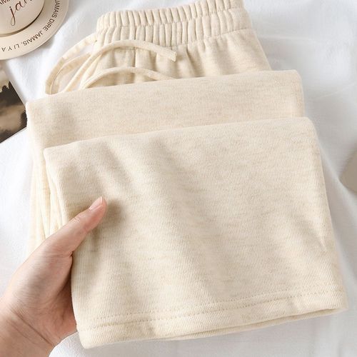 Soft, cozy, and stretchy spring/fall/winter pants made from premium cashmere—narrow-fit, straight-leg design with a graceful, flowing silhouette. Women's relaxed-style sweatpants.