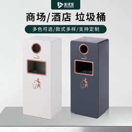 新款酒店楼梯烟灰桶立式电梯口大厅垃圾箱大容量方形垃圾桶