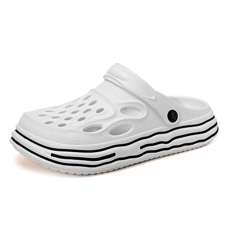 Couple's Summer Hollow Breathable Sports Beach Shoes Men's Casual Non-Slip Soft Top Quality Closed-Toe Slippers Thick Sole_voghion.com