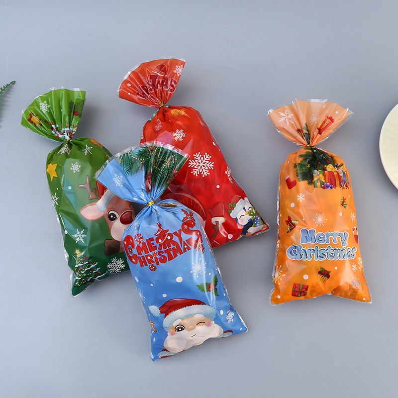2025年 クリスマス キャンディバッグ トースト袋 食品包装袋 透明ガラス紙 フラットポケット ギフト包装袋|undefined