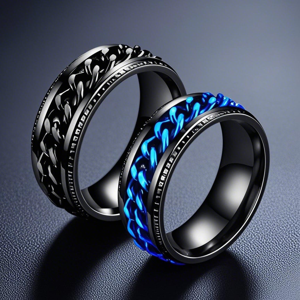 Anillo de acero inoxidable que no se desvanece ins moda masculina giratoria anillo de acero de titanio de nicho frío de los hombres liso