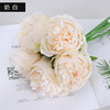 European -style simulation flower player wears 5 peony home decoration fake flower wedding supplies, simulation green plant wholesale