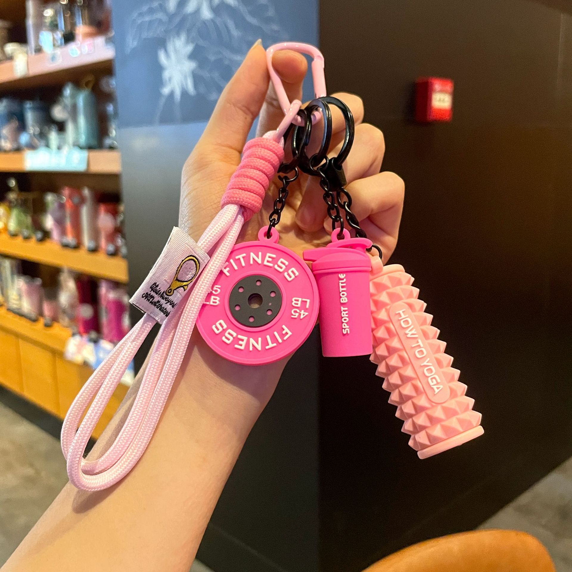 Fuchsia set for yoga from foam
