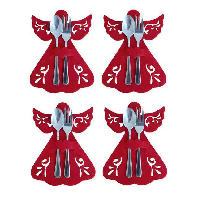 Красная посуда, рождественские украшения, нетканое полотно