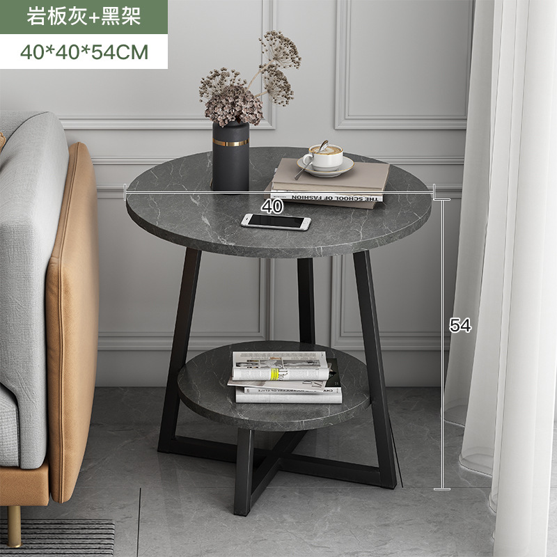 Mesa de café Luz de lujo nórdico combinación moderna simple pequeña mesa de café pequeña mesa redonda simple sala de estar casa pequeño sofá mesa lateral image 9
