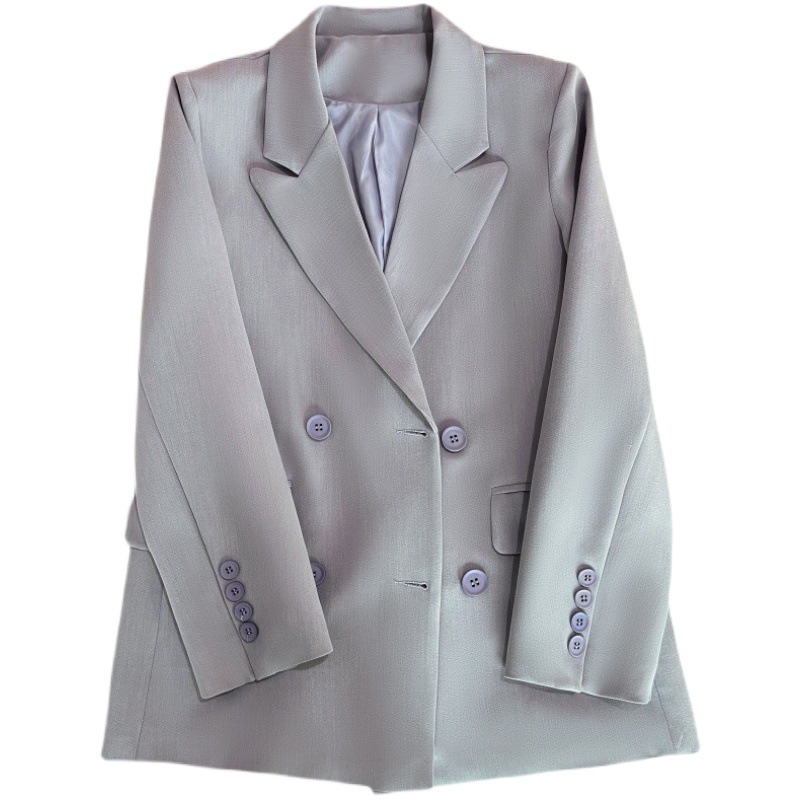 Blazer Cruzado para Mujer de Poliéster con Doble Botonadura