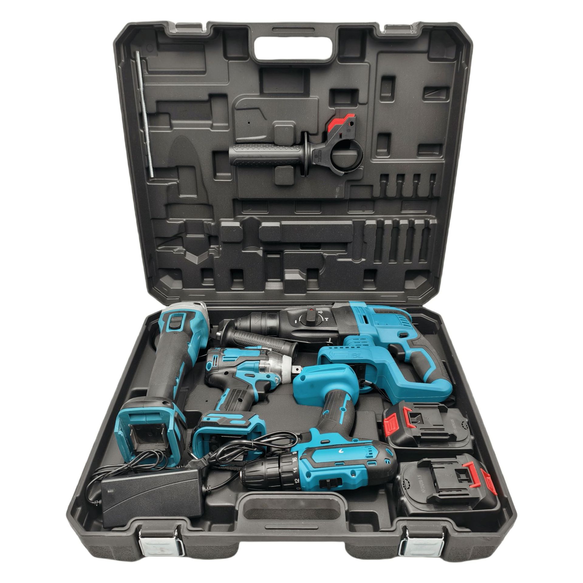 源头工厂锂电工具套装 锂电电锤角磨机电钻电动扳手外贸跨境内销