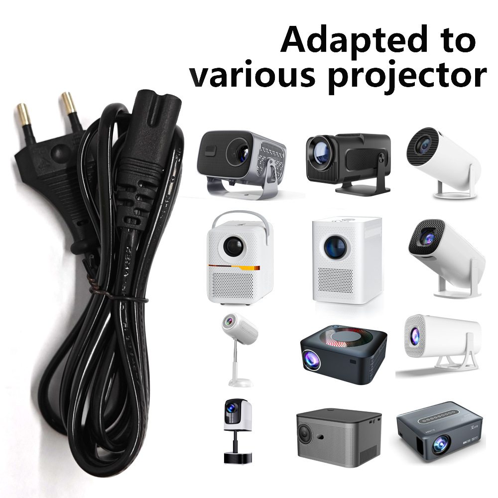 Proyector transfronterizo HY300 Pro HY320 HY320MiNi Cable de alimentación europeo estándar americano
