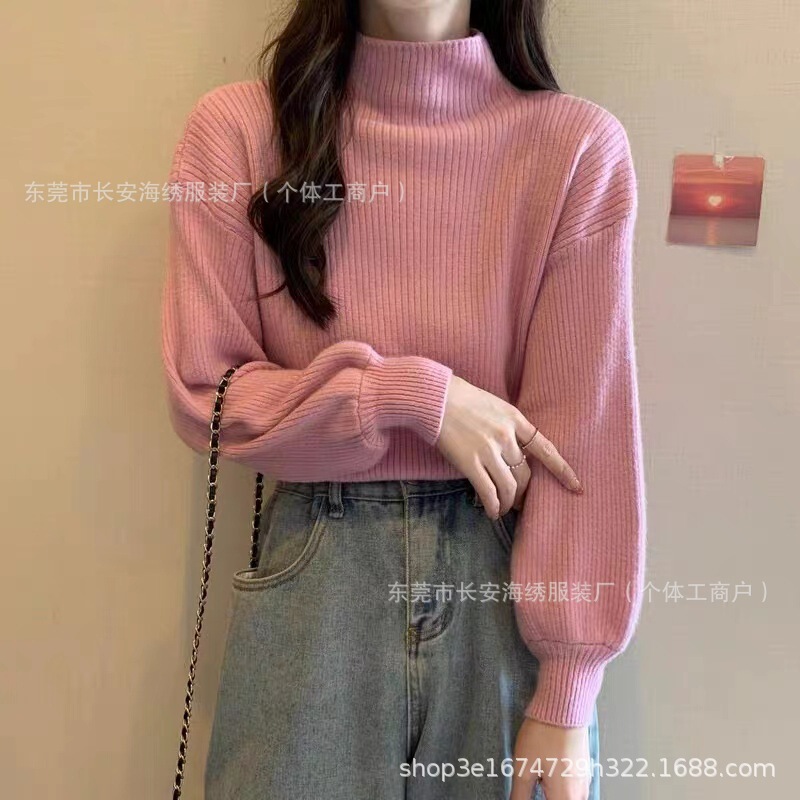 2025新款慵懒风女装长袖秋冬季打底针织衫内搭显瘦上衣宽松大码批|undefined