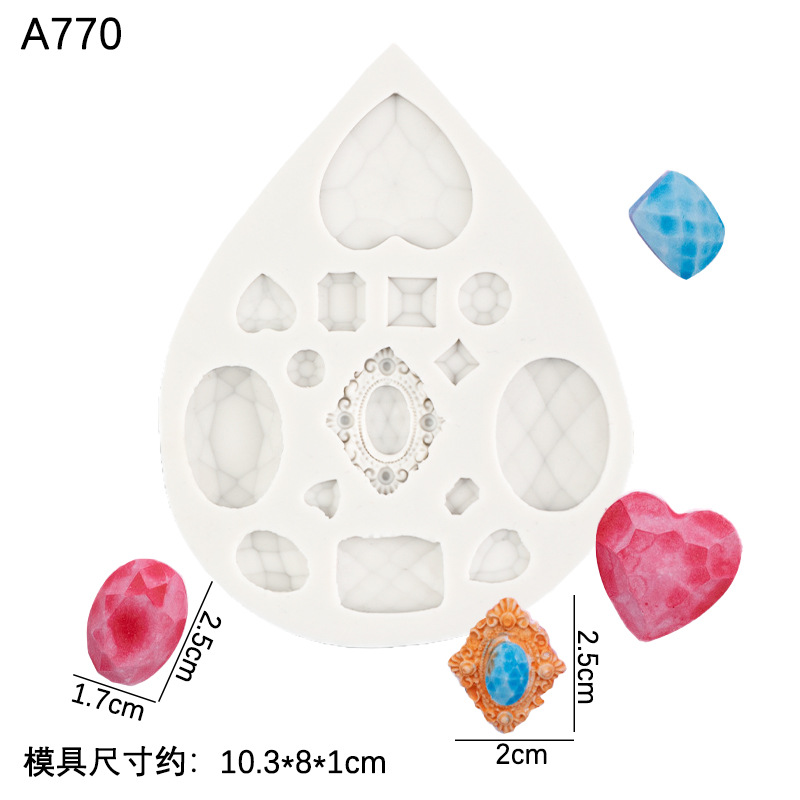 Joyería diamante molde de silicona epoxi arcilla cerámica suave molde de silicona teléfono móvil Shell collar Decoración