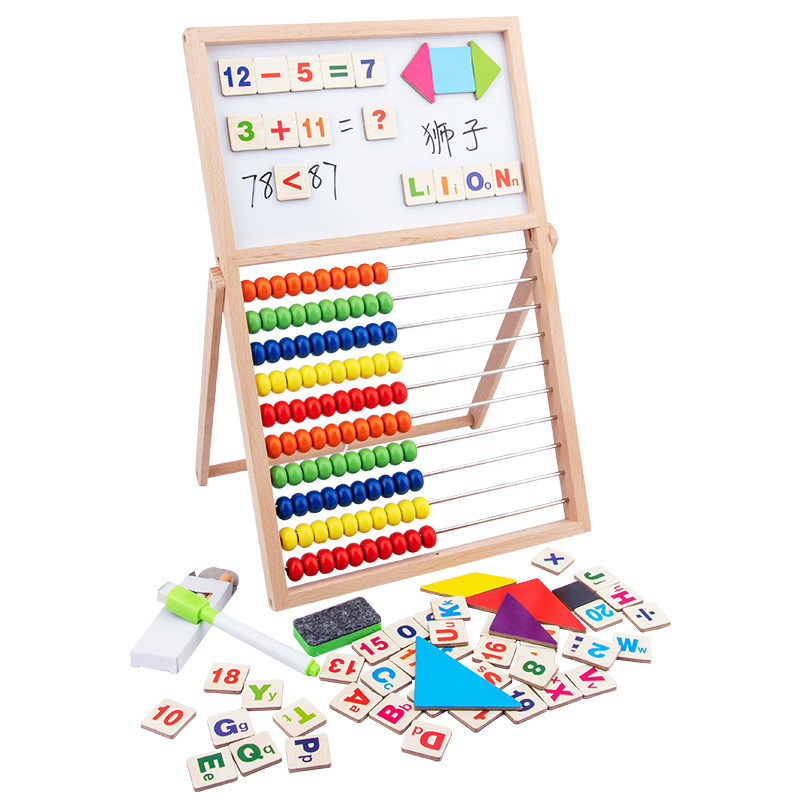 Tablero de dibujo magnético de educación temprana Montessori para niños Combinación de cuentas de ábaco de varios archivos