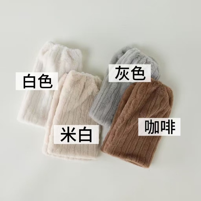 秋冬加绒加厚保暖仿兔绒雪地靴袜套y2k辣妹仿皮草毛绒腿套女ins潮|undefined