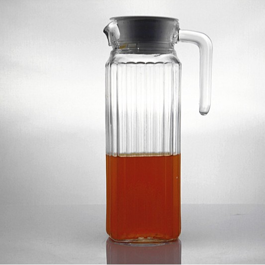 Botella de agua fría de vidrio tira conjunto de agua hervidor de agua con tapa hervidor de agua 1L ventas directas de la fábrica en stock suministro