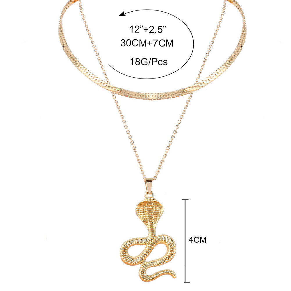 Fashion Snake-shaped Double-layer Alloy Necklace Wholesale display picture 1