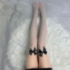 Butterfly black + white silk long tube