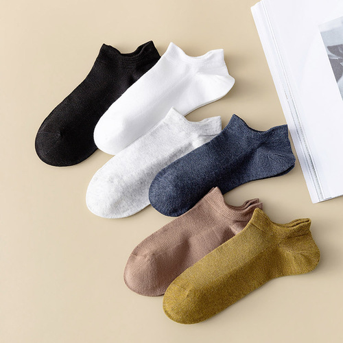 Spring and summer socks, men's hand-sewn boneless socks, simple men's boat socks with discreet ears, mesh socks