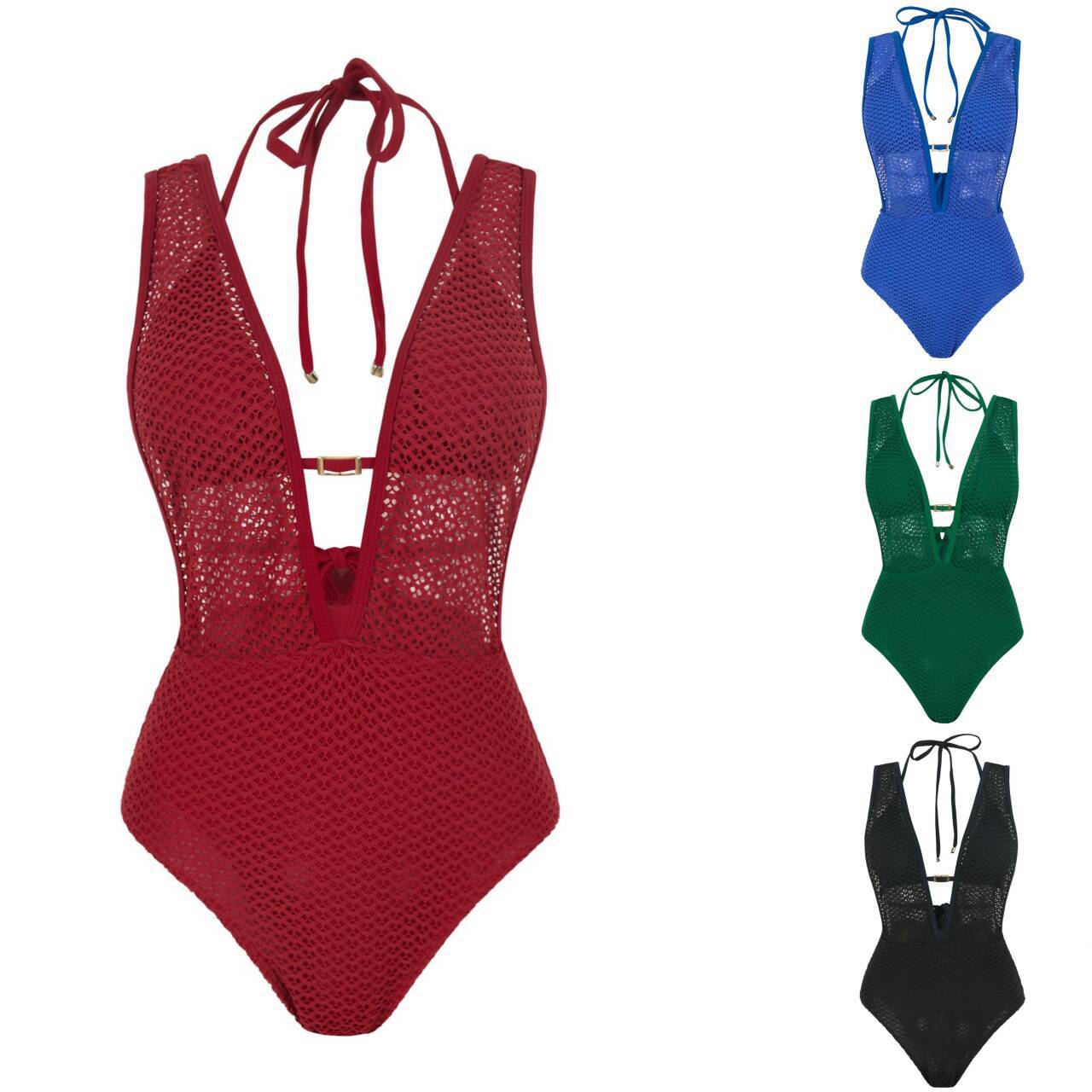 Nuovo stile bikini da donna europeo-americano in rete traspirante e altamente elastico, costume da bagno due pezzi, molto venduto in Russia_voghion.com
