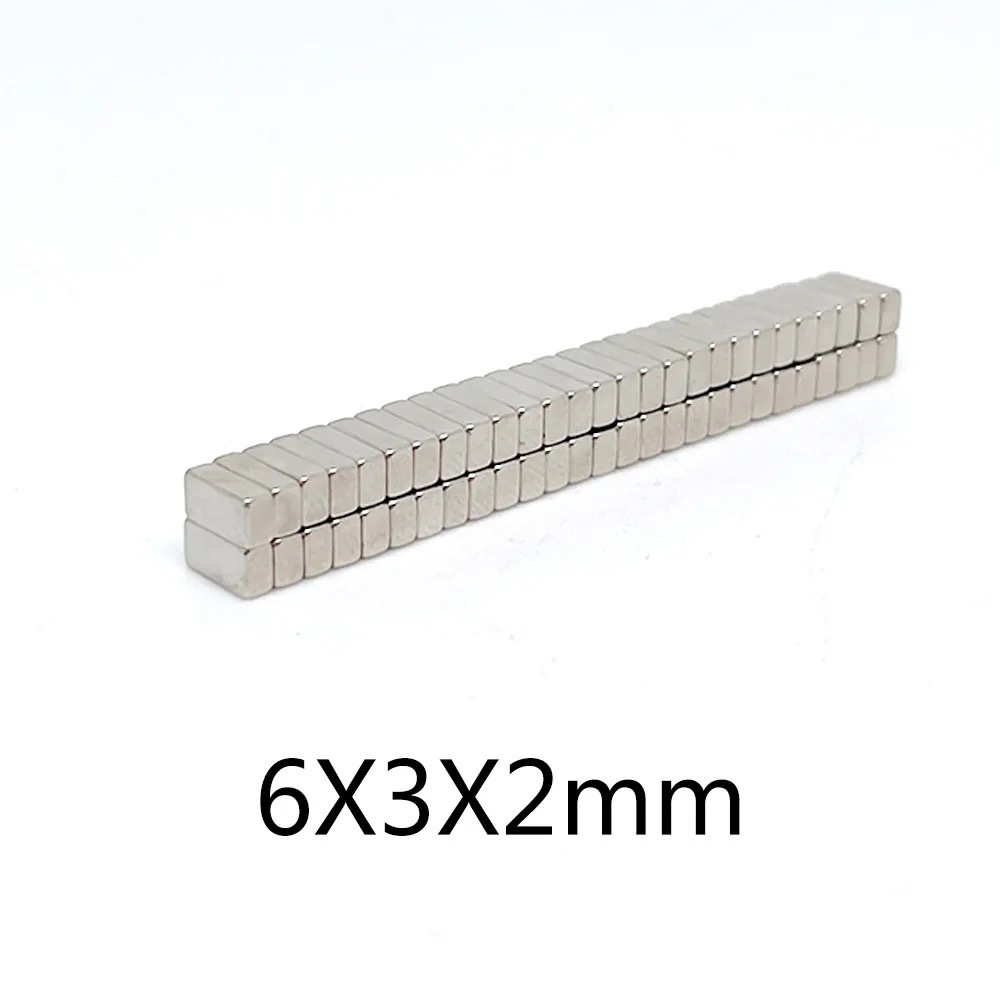 钕铁硼强磁6*3*2强力磁铁片磁钢永磁方形n35吸铁石长方形磁条磁片