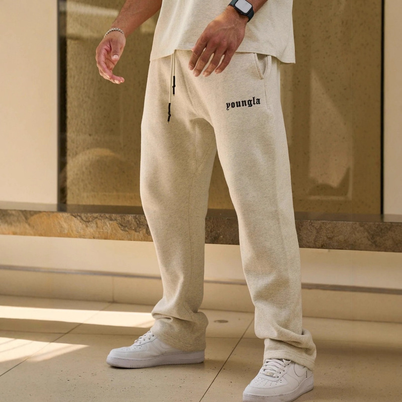 Youngla Autumn and Winter Trendy Men's Fitness Jogger Pants with Letter Print Casual Straight Versatile Sweatpants