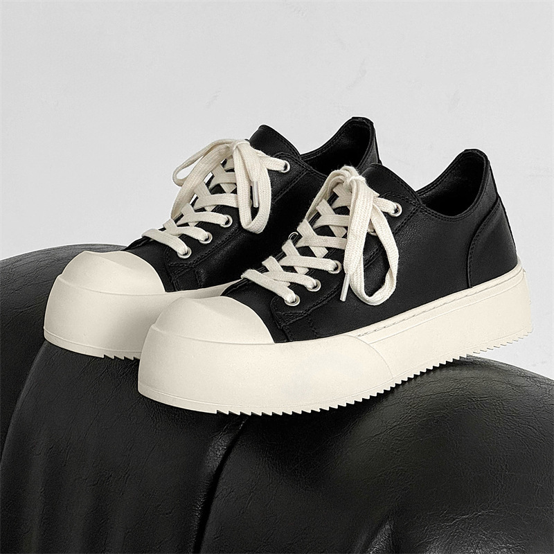 Black Casual Board Shoes Men's White Shoes Star Style Thick-soled Heightened British Style Derby Shoes Big Toe Leather Shoes for Men Black Casual Board Shoes Men's White Shoes Star Style Thick-soled Heightened British Style Derby Shoes Big Toe Leather Shoes for Men