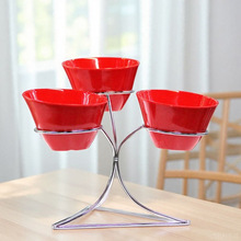 晶鑫餐具酒店自助早餐器皿小料台架子密胺仿瓷斜口碗火锅调料容器