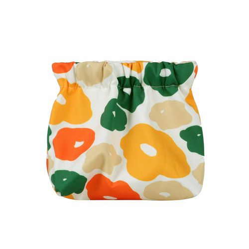 Mini storage bag key coin purse carry-on sundries storage cosmetics printed lipstick leather self-sealing shrapnel bag
