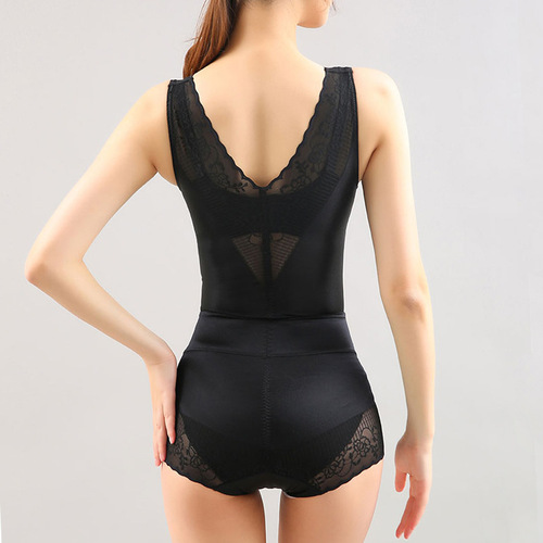 New shapewear one-piece enhanced version postpartum energy stone back-off tummy tuck breasted open-fitting slimming garment