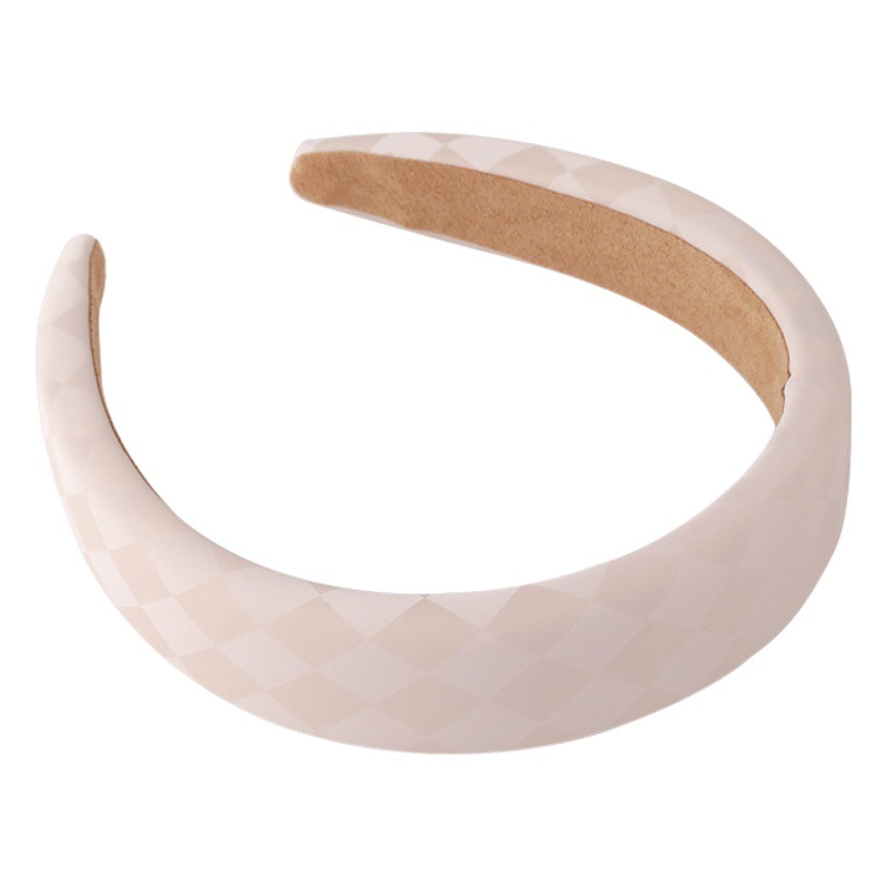 Beige crema diadema borde ancho Red roja alta Cráneo presión superior pelo todo partido hacia fuera sentido de la moda horquilla diadema