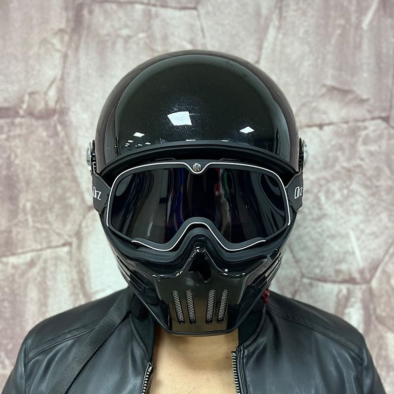 Cruise Harley retro helmet men's and women's full helmet personality skull Four Seasons electric car can be installed Bluetooth Ghost Knight Cruise Harley retro helmet men's and women's full helmet personality skull Four Seasons electric car can be installed Bluetooth Ghost Knight