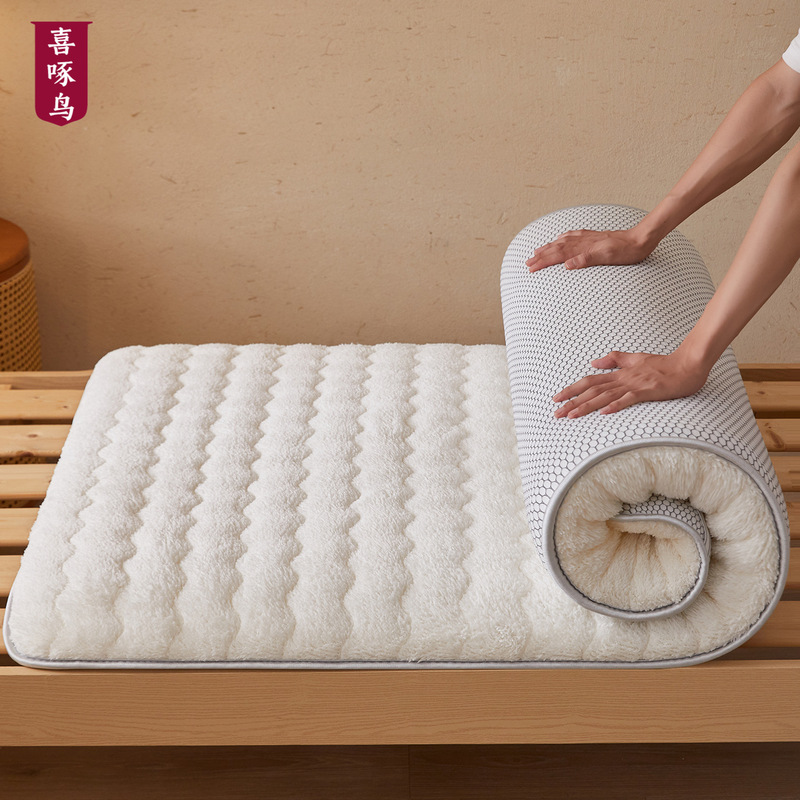 Winter Thickeneded Mattress Fleece-Lined Warm Mattress Pad Cashmere Student Dormitory Soft Breathable Mattress Soft Cushion Mattress