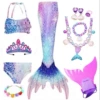 Galaxy fine glitter three-piece set + flippers + garland + crown necklace five-piece set (E408)