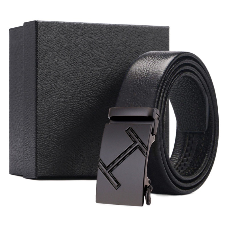 本革ベルト 自動バックル付き 一層牛革 メンズパンツベルト カスタムロゴ入りベルト メンズ自動バックルベルト カスタムメイド