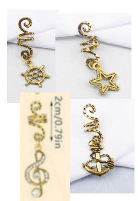 Europa y América sucia trenza hebilla de pelo hip hop aleación espiral accesorios para el cabello colgante de mariposa anillo de pelo de moda chica fresca trenzado accesorios para el cabello anillo de pelo image 37