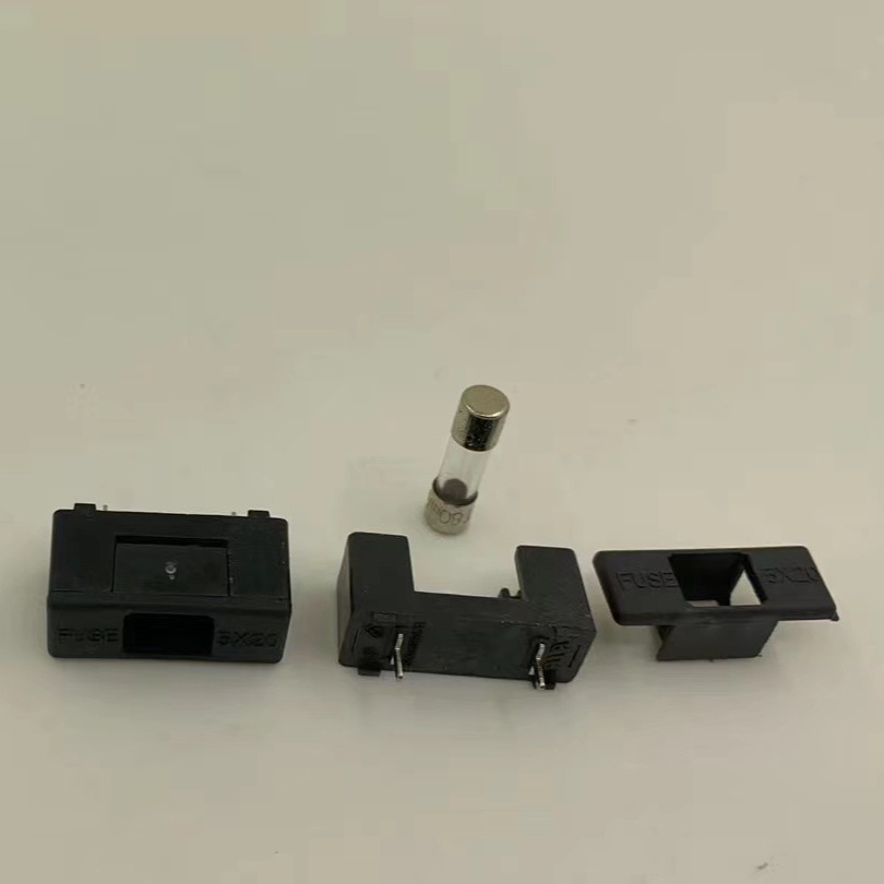 PCB安装保险丝座5X20FUSE 黑色环保PTF-77耐高温(内脚)黑色座15MM