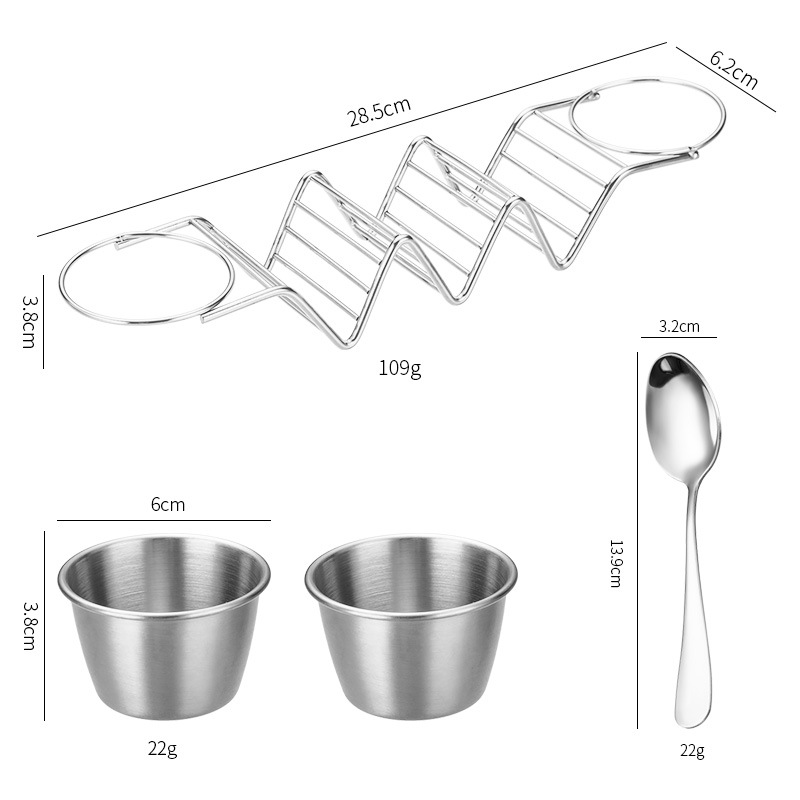 Transfronterizo en la acción de acero inoxidable mexicana Pancake rack taco titular rollo rack con salsa taza de maíz rollo rack
