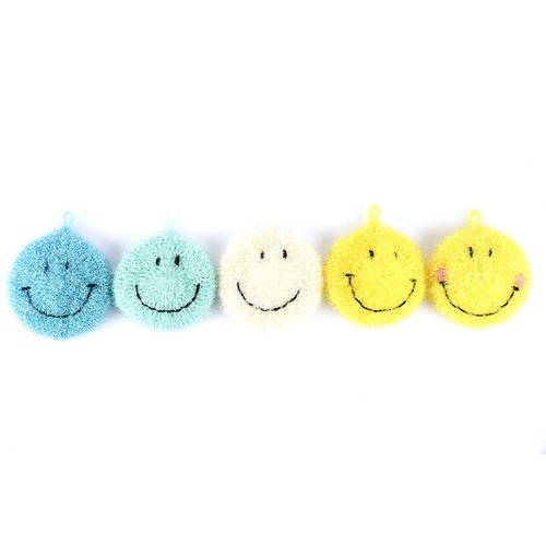 Acrylic non-stick dish towel Thickened acrylic smiley Korean style cute smiley dish towel