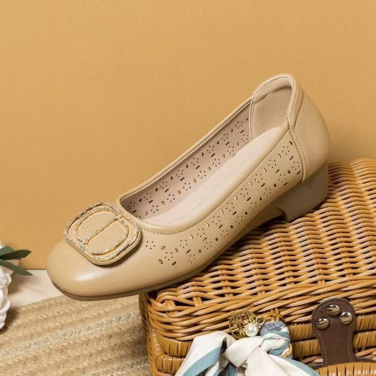 2026 nuevos zapatos de mediana edad cómodos con suela blanda, zapatos de cabeza cuadrada, zapatos casuales cómodos con suela blanda